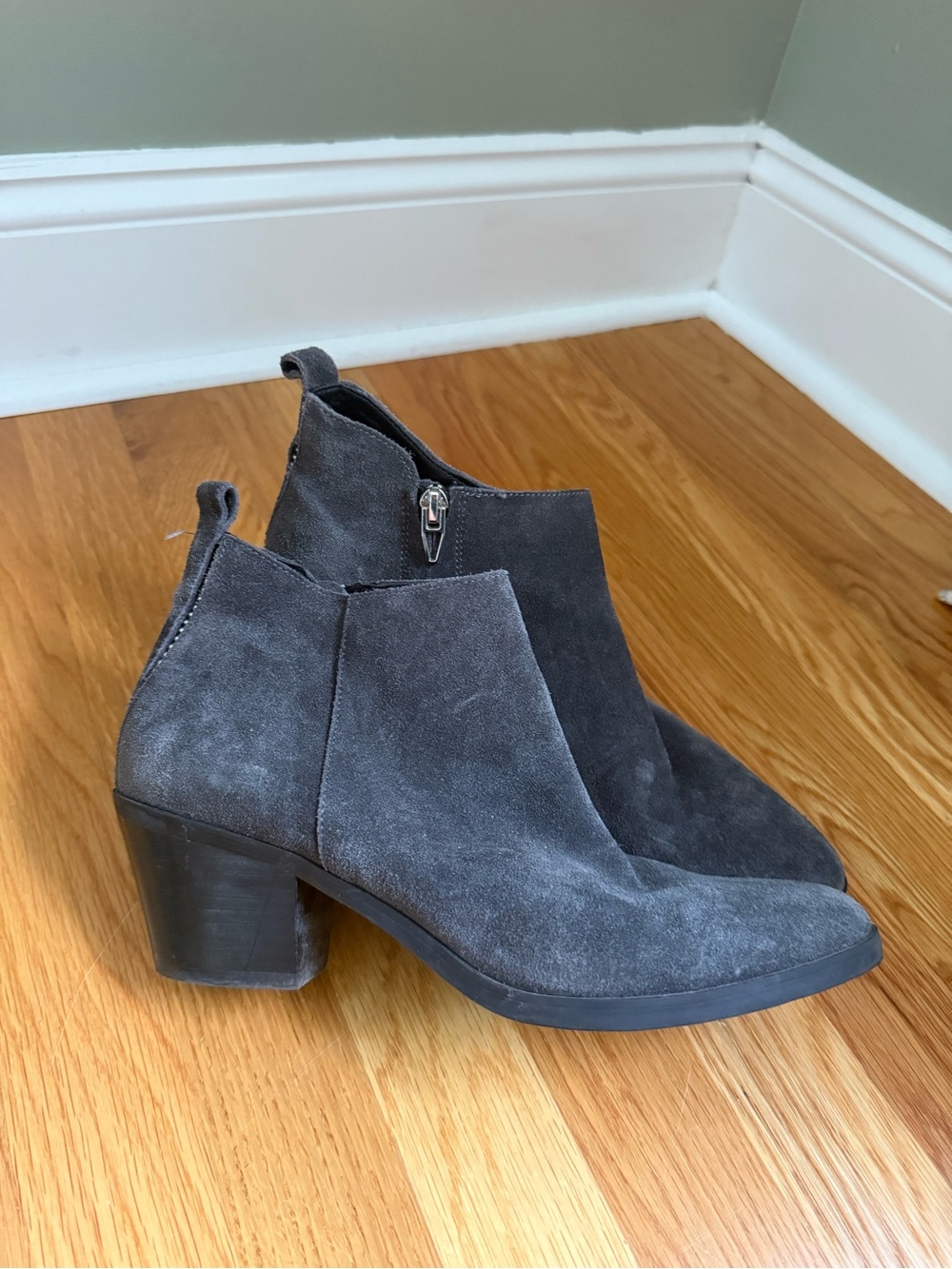 Dolce Vita Charcoal Suede Ankle Booties